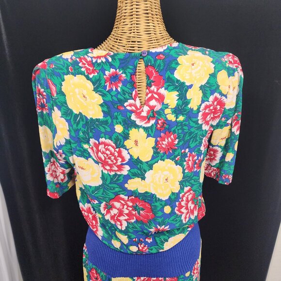 Vintage 70's-80' Handmade Floral Dress 1/2 Sleeve Grandma Special. 40" Chest - Picture 7 of 12